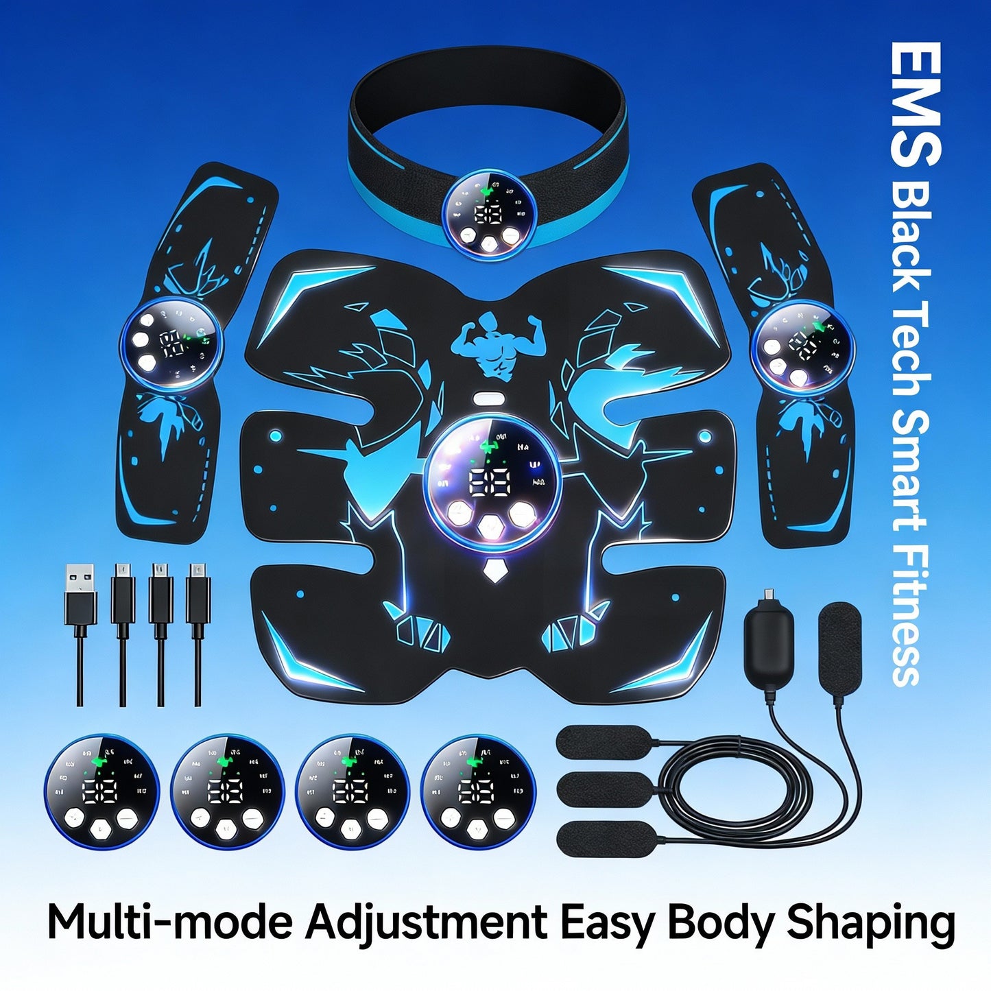 Mastrek EMS Abdominal Trainer - Electric Muscle Stimulation Belt for Abs