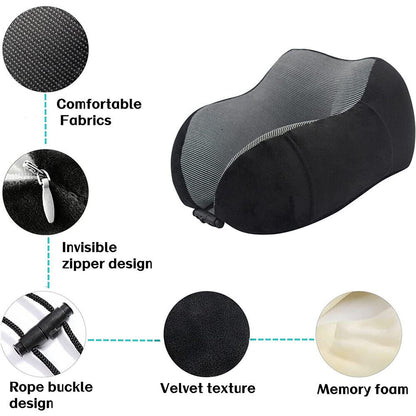 Mastrek Memory Foam Travel Pillow - Neck Support Cushion for Travel