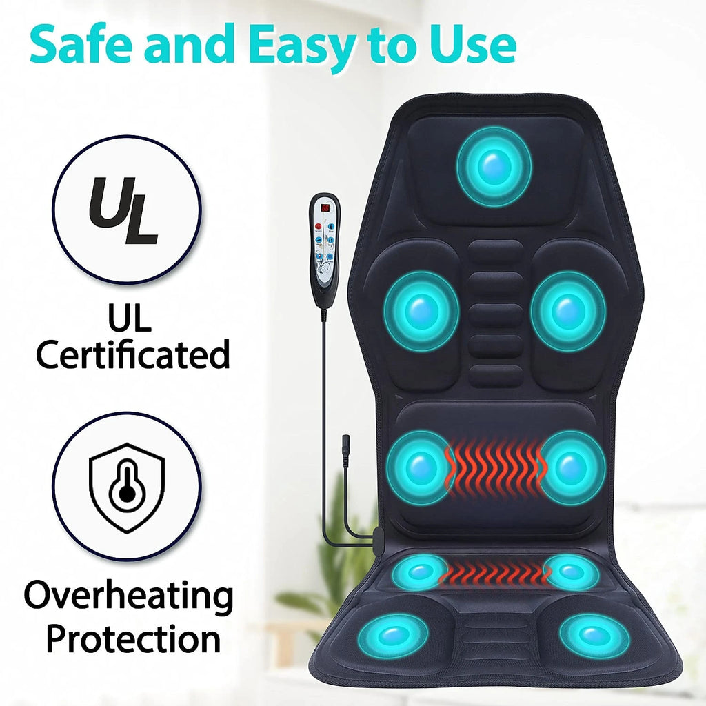 Car Seat Back Massager Cushion – Heated Vibration for Back Pain UK