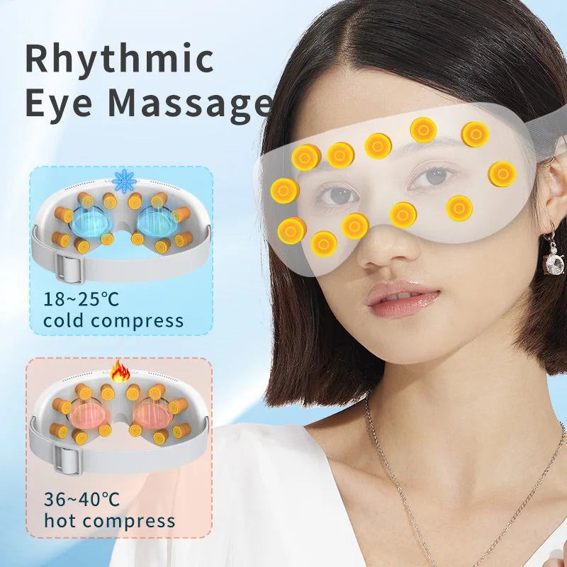 Vibration Heated Eye Massager Mask – Bluetooth Therapy UK