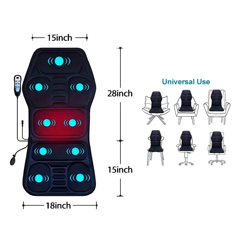 Car Seat Back Massager Cushion – Heated Vibration for Back Pain UK