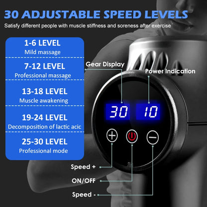LCD Massage Gun - Smart Display Deep Tissue Massager