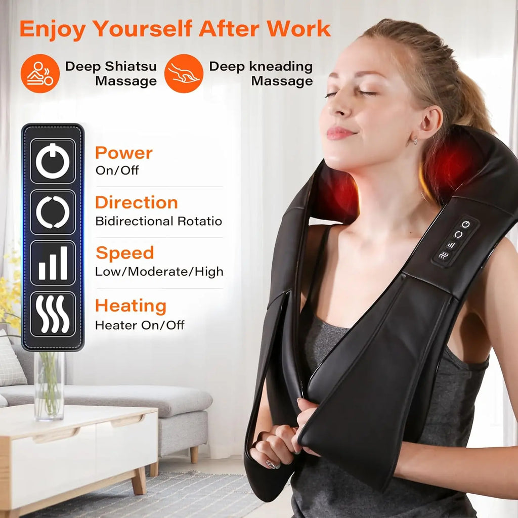 Shiatsu Neck and Shoulder Massager with Heat – Deep Kneading UK