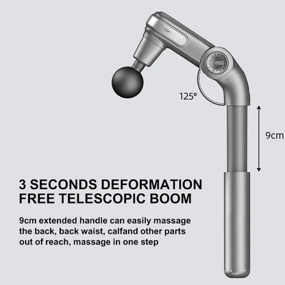 Telescopic massage tool with deformation-free boom on a gray background