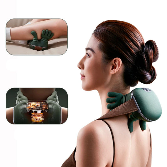 Hall sensor Shiatsu neck and shoulder massager with smart technology and heat therapy