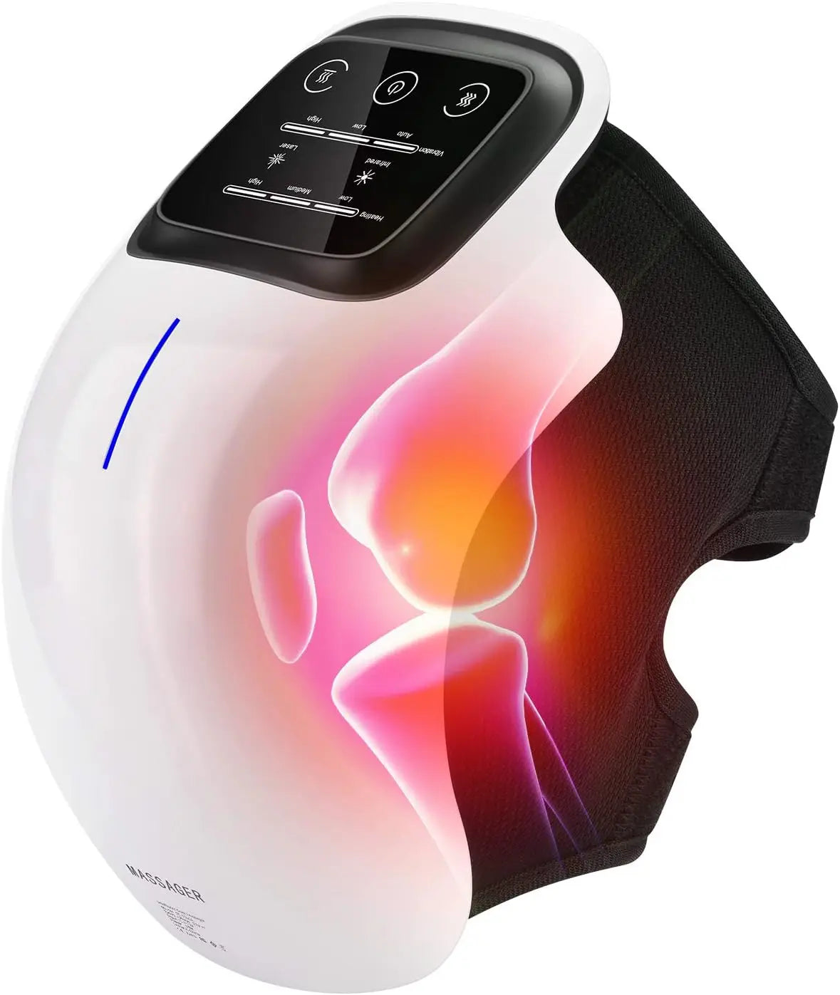 Heated knee massager with air compression for arthritis and knee pain relief