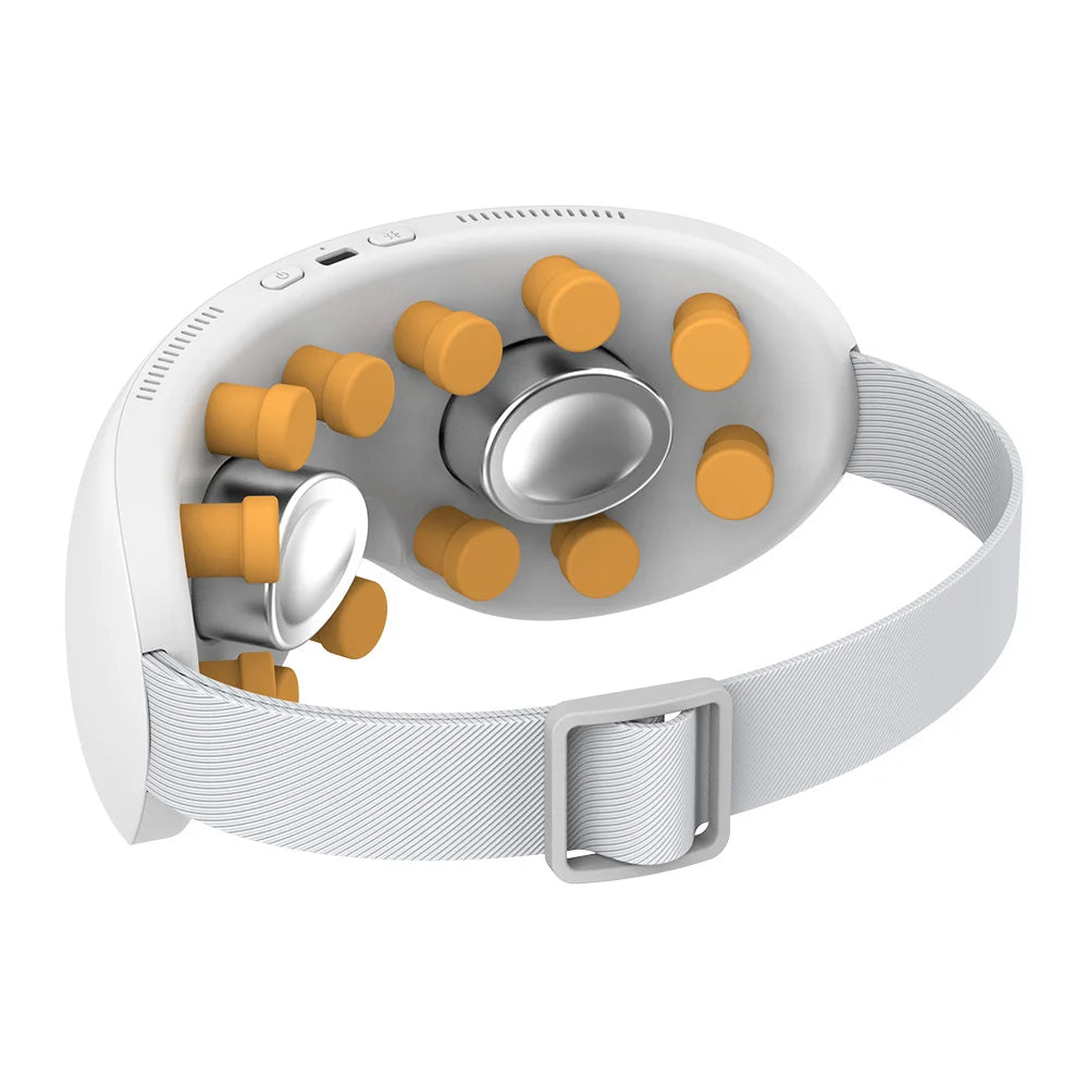 Vibration eye massager with Bluetooth and heat for screen fatigue and stress relief